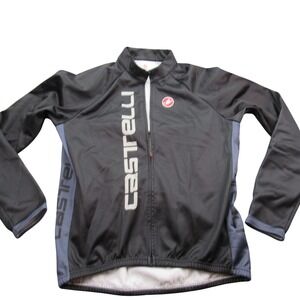 Castelli Mens Full Zip Long Sleeve‎ Cycling Jacket Jersey XXXL Black Grey